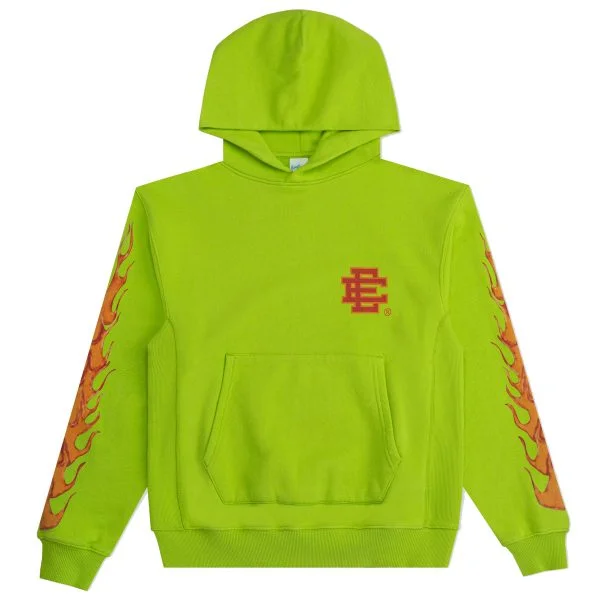 Eric Emanuel Lime Green EE Flames Basic Hoodie