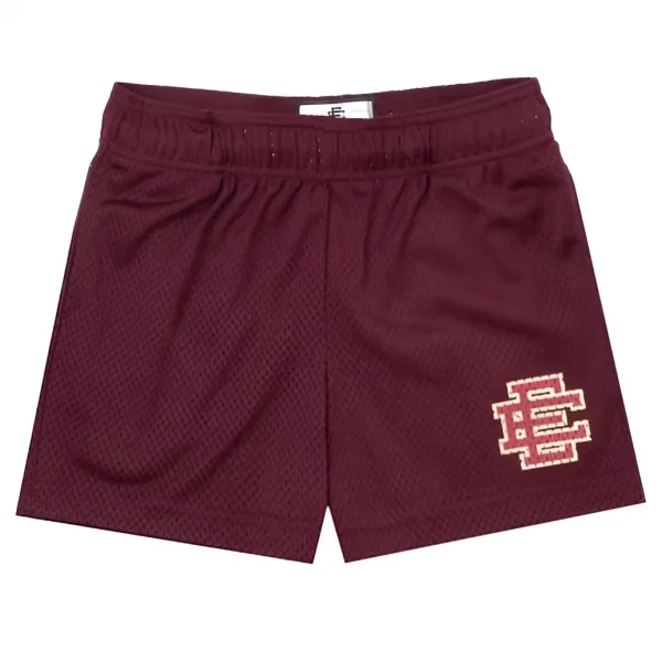 EE Basic Mesh Shorts Maroon/White